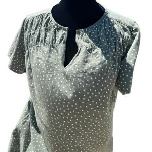 L.L.Bean sage green with white dots women’s top, women's size S Regular fit.